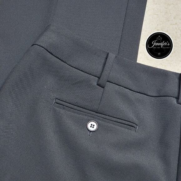 Talbots Petite Black Modern Cut Flat Front Straight Leg Dress Pants Trousers 12P - Picture 4 of 7